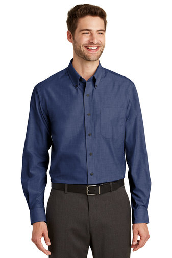 Port Authority® Adult Unisex 3 oz 60/40 Crosshatch Easy Care Dress Shirt
